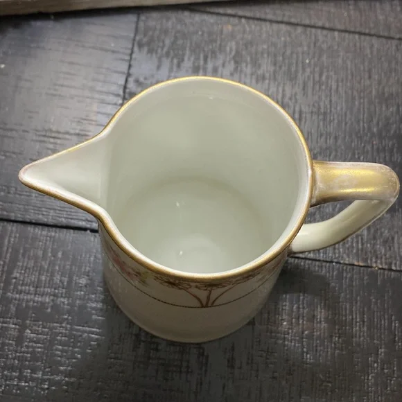 Antique Hand Painted Nippon Covered Floral Porcelain Pitcher Pot! - Picture 4 of 8